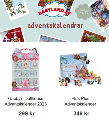 Babyland-katalog | Babyland Adventskalendrar | 2023-10-22 - 2023-12-25