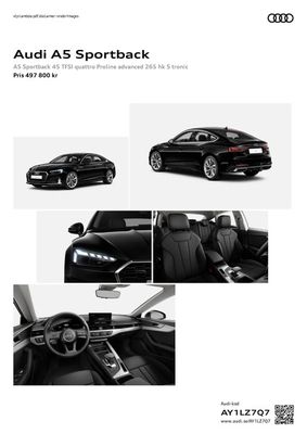 Erbjudanden av Bilar och Motor | Audi A5 Sportback de Audi | 2023-11-09 - 2024-11-09