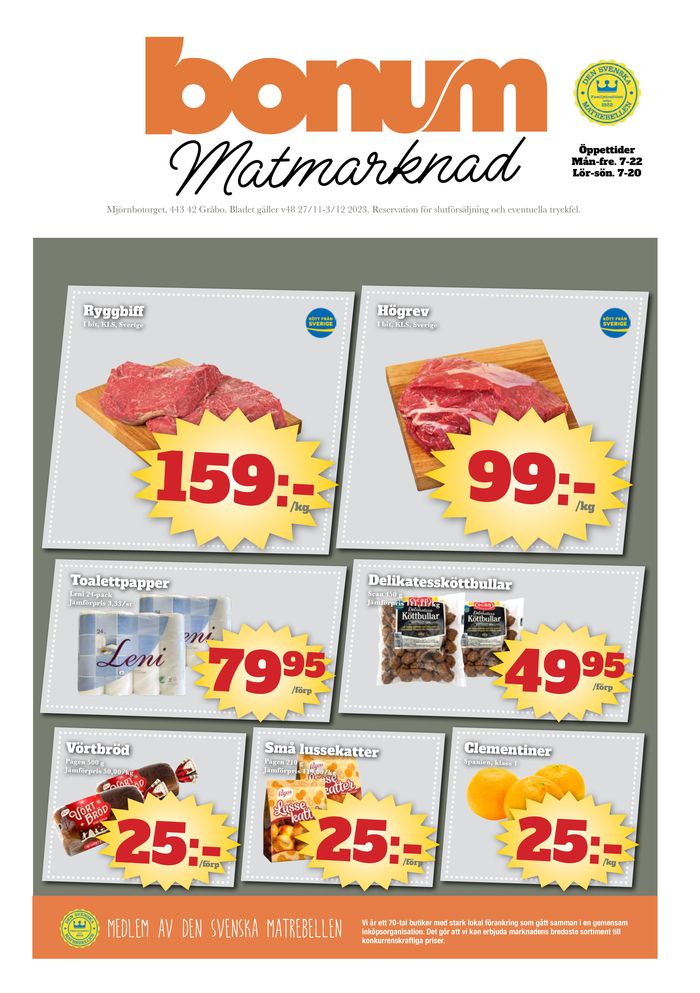 Bonum Matmarknad-katalog | Bonum Matmarknad reklambad | 2023-11-27 - 2023-12-03