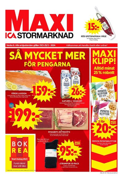 Erbjudanden av Matbutiker i Kristianstad | ICA Maxi Erbjudanden de ICA Maxi | 2024-02-19 - 2024-02-25