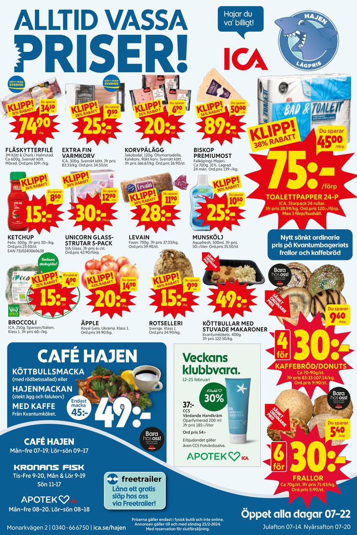 ICA Hajen Lågpris i Varberg Erbjudanden & Reklamblad Veckans Tiendeo