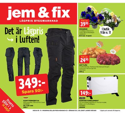 Erbjudanden av Bygg och Trädgård i Mjölby | Jem&Fix reklamblad de Jem&Fix | 2024-03-03 - 2024-03-17