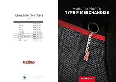 Erbjudanden av Bilar och Motor | Honda Type-R Merchandise de Honda | 2024-03-23 - 2025-03-23