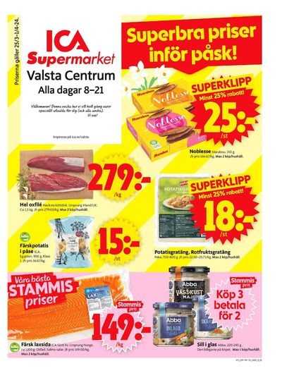 ICA Supermarket-katalog i Märsta | ICA Supermarket Erbjudanden | 2024-03-25 - 2024-03-31