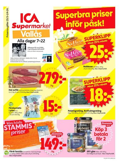 Erbjudanden av Matbutiker i Halmstad | ICA Supermarket Erbjudanden de ICA Supermarket | 2024-03-25 - 2024-03-31