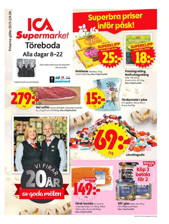 ICA Supermarket-katalog i Töreboda | ICA Supermarket Erbjudanden | 2024-03-25 - 2024-03-31