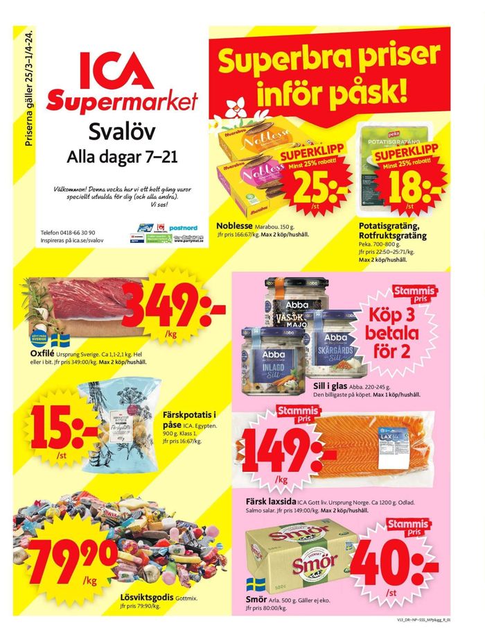 ICA Supermarket-katalog i Svalöv | ICA Supermarket Erbjudanden | 2024-03-25 - 2024-03-31