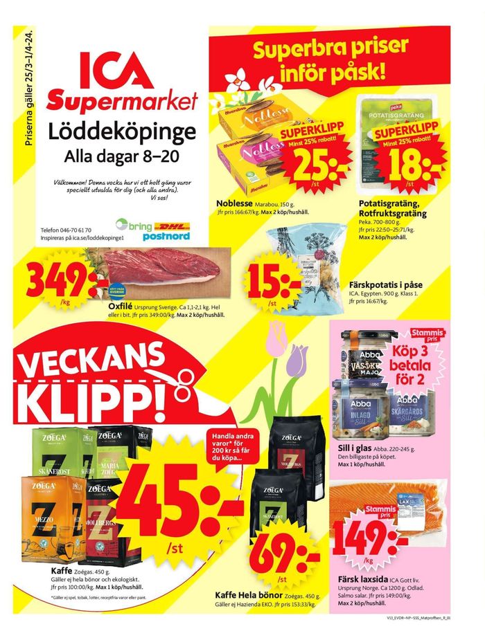 ICA Supermarket-katalog i Löddeköpinge | ICA Supermarket Erbjudanden | 2024-03-25 - 2024-03-31