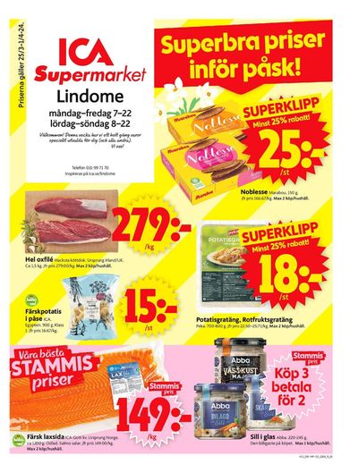 Erbjudanden av Påsk i Mölndal | ICA Supermarket Erbjudanden de ICA Supermarket | 2024-03-25 - 2024-03-31