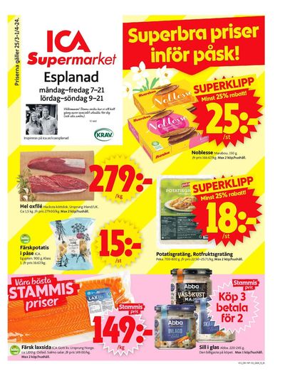 Erbjudanden av Matbutiker i Sundsvall | ICA Supermarket Erbjudanden de ICA Supermarket | 2024-03-25 - 2024-03-31