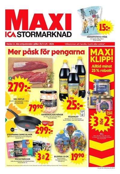 Erbjudanden av Matbutiker i Mora (Dalarna) | ICA Maxi Erbjudanden de ICA Maxi | 2024-03-25 - 2024-03-31