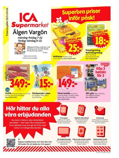 Erbjudanden av Matbutiker i Vänersborg | ICA Supermarket Erbjudanden de ICA Supermarket | 2024-03-25 - 2024-03-31