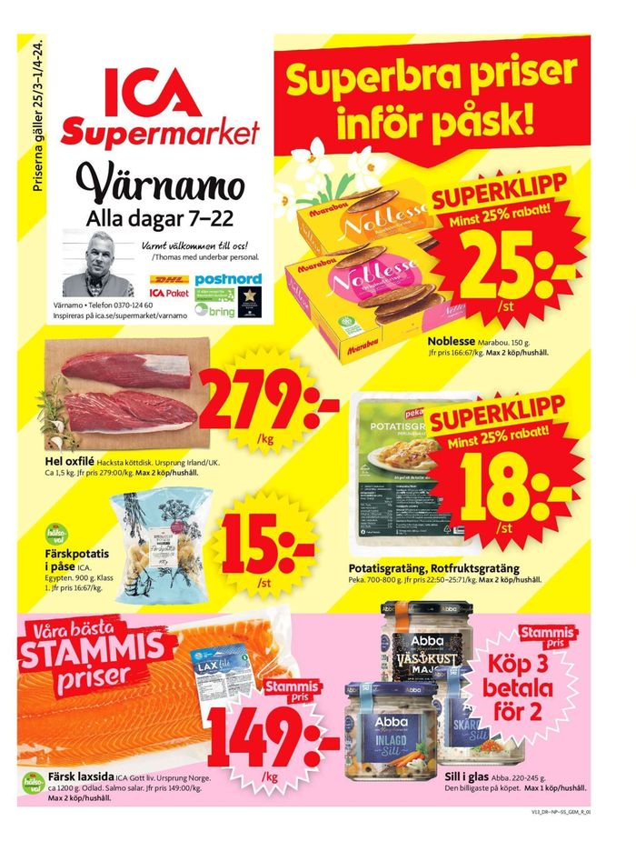 ICA Supermarket-katalog i Värnamo | ICA Supermarket Erbjudanden | 2024-03-25 - 2024-03-31