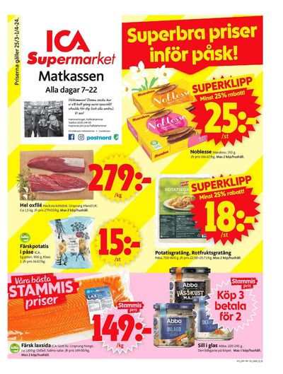 Erbjudanden av Matbutiker i Surahammar | ICA Supermarket Erbjudanden de ICA Supermarket | 2024-03-25 - 2024-03-31