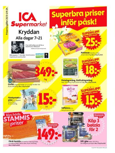 Erbjudanden av Matbutiker i Norrtälje | ICA Supermarket Erbjudanden de ICA Supermarket | 2024-03-25 - 2024-03-31