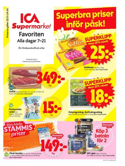 ICA Supermarket-katalog i Österåker (Stockholm) | ICA Supermarket Erbjudanden | 2024-03-25 - 2024-03-31