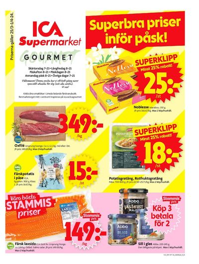 Erbjudanden av Påsk i Umeå | ICA Supermarket Erbjudanden de ICA Supermarket | 2024-03-25 - 2024-03-31