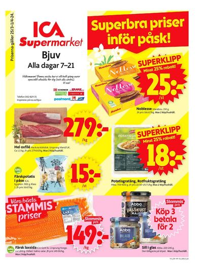 ICA Supermarket-katalog i Hyllinge | ICA Supermarket Erbjudanden | 2024-03-25 - 2024-03-31