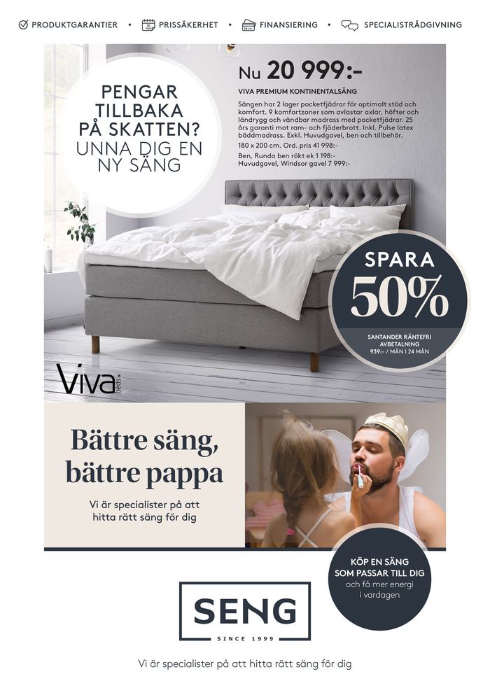 Seng-katalog i Västerås | Seng 50 % off! | 2024-04-04 - 2024-04-21