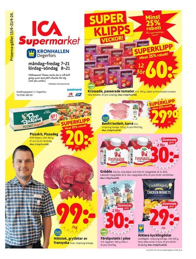 Erbjudanden av Matbutiker i Kristinehamn | ICA Supermarket Erbjudanden de ICA Supermarket | 2024-04-15 - 2024-04-21