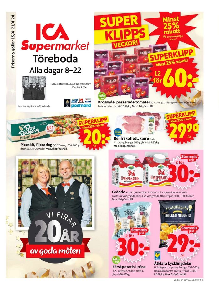 ICA Supermarket-katalog i Töreboda | ICA Supermarket Erbjudanden | 2024-04-15 - 2024-04-21