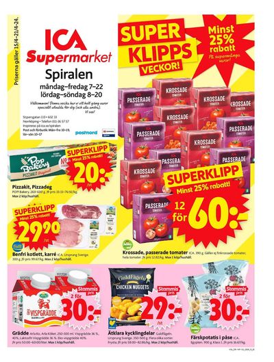 ICA Supermarket-katalog i Norrköping | ICA Supermarket Erbjudanden | 2024-04-15 - 2024-04-21