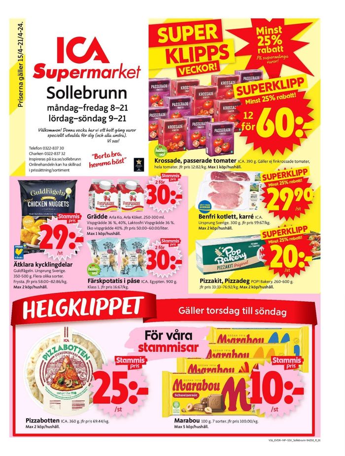 ICA Supermarket-katalog i Sollebrunn | ICA Supermarket Erbjudanden | 2024-04-15 - 2024-04-21