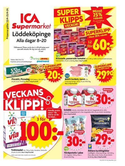 ICA Supermarket-katalog i Löddeköpinge | ICA Supermarket Erbjudanden | 2024-04-15 - 2024-04-21