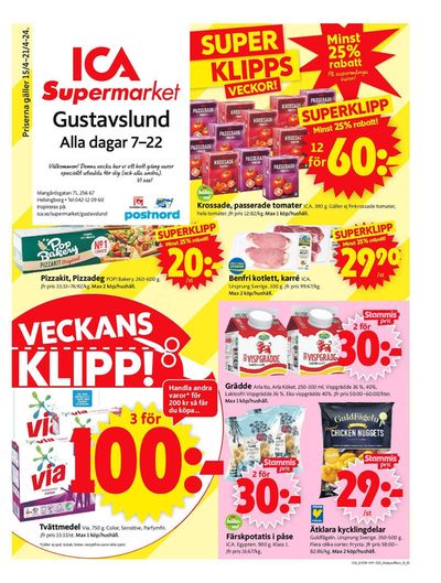 Erbjudanden av Matbutiker i Helsingborg | ICA Supermarket Erbjudanden de ICA Supermarket | 2024-04-15 - 2024-04-21