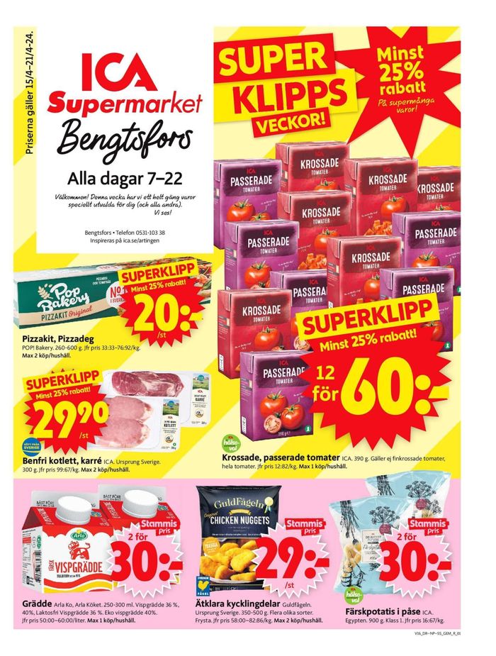 ICA Supermarket-katalog i Bengtsfors | ICA Supermarket Erbjudanden | 2024-04-15 - 2024-04-21