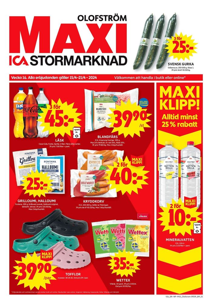 ICA Maxi-katalog i Olofström | ICA Maxi Erbjudanden | 2024-04-15 - 2024-04-21
