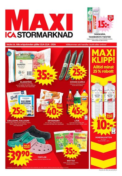 Erbjudanden av Matbutiker i Kristinehamn | ICA Maxi Erbjudanden de ICA Maxi | 2024-04-15 - 2024-04-21