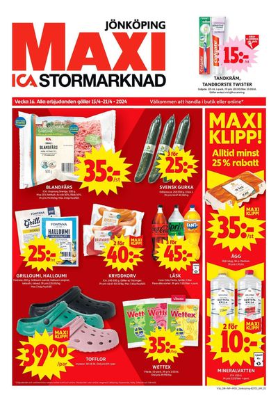 ICA Maxi-katalog i Jönköping | ICA Maxi Erbjudanden | 2024-04-15 - 2024-04-21