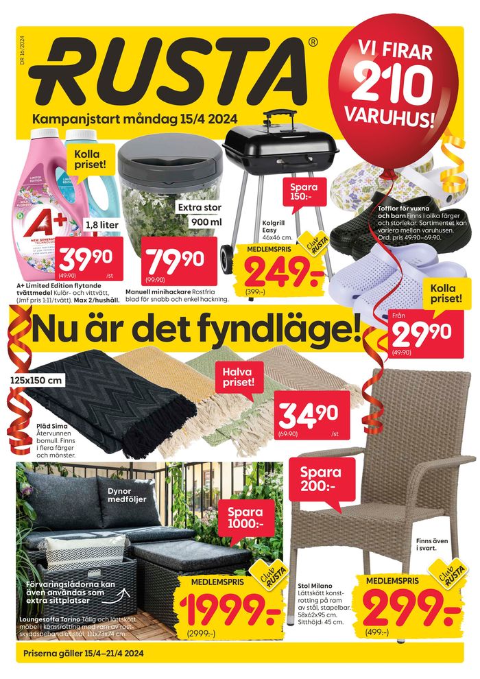 Rusta-katalog i Ystad | Rusta reklambad | 2024-04-15 - 2024-04-29