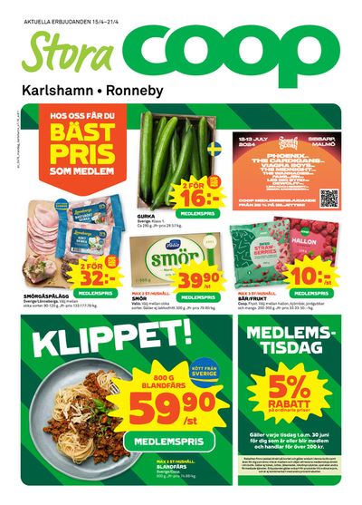 Erbjudanden av Matbutiker i Karlshamn | Stora Coop Erbjudanden de Stora Coop | 2024-04-15 - 2024-04-21