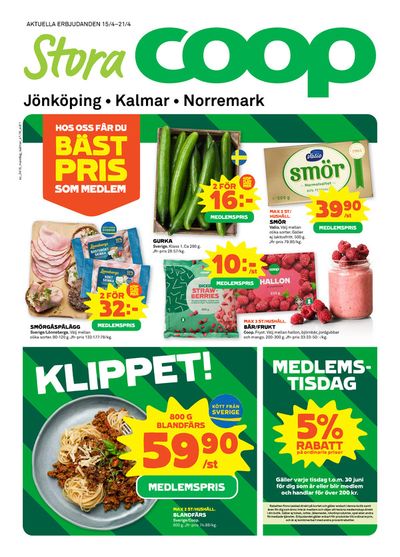 Erbjudanden av Matbutiker i Kalmar | Stora Coop Erbjudanden de Stora Coop | 2024-04-15 - 2024-04-21