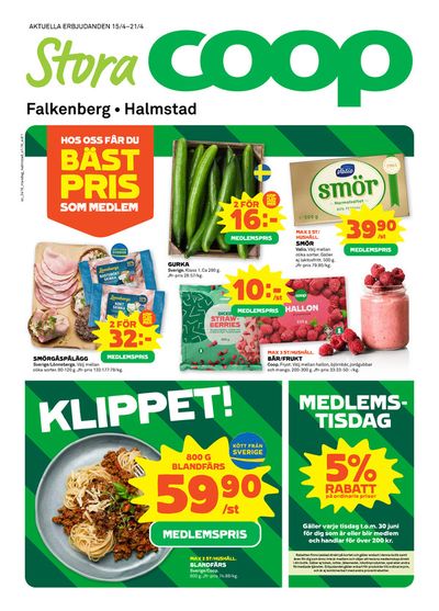 Erbjudanden av Matbutiker i Falkenberg | Stora Coop Erbjudanden de Stora Coop | 2024-04-15 - 2024-04-21