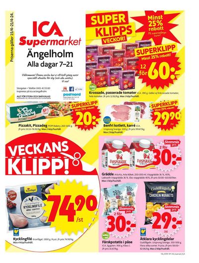 ICA Supermarket-katalog i Ängelholm | ICA Supermarket Erbjudanden | 2024-04-15 - 2024-04-21