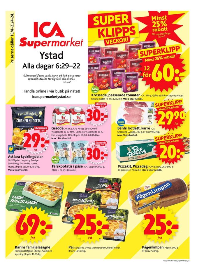 ICA Supermarket-katalog i Ystad | ICA Supermarket Erbjudanden | 2024-04-15 - 2024-04-21