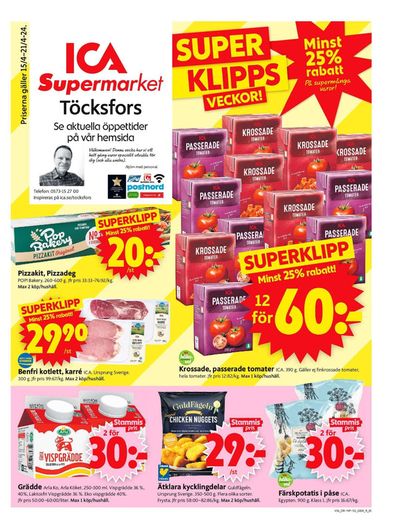 ICA Supermarket-katalog i Töcksfors | ICA Supermarket Erbjudanden | 2024-04-15 - 2024-04-21
