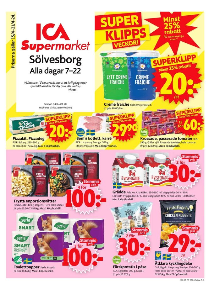 ICA Supermarket-katalog i Sölvesborg | ICA Supermarket Erbjudanden | 2024-04-15 - 2024-04-21