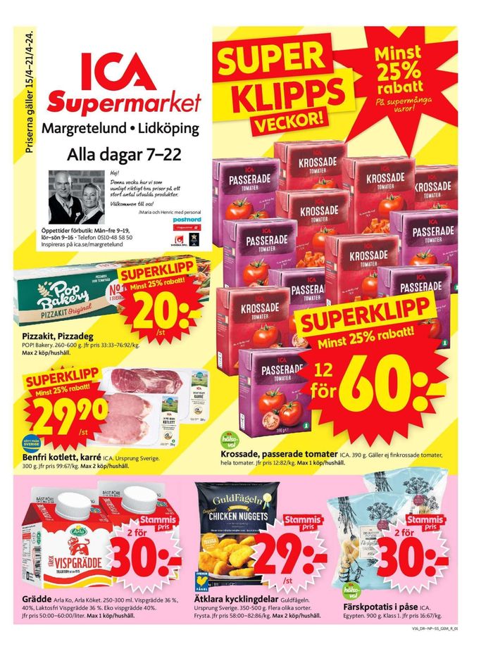 ICA Supermarket-katalog i Lidköping | ICA Supermarket Erbjudanden | 2024-04-15 - 2024-04-21