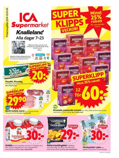 Erbjudanden av Matbutiker i Borås | ICA Supermarket Erbjudanden de ICA Supermarket | 2024-04-15 - 2024-04-21