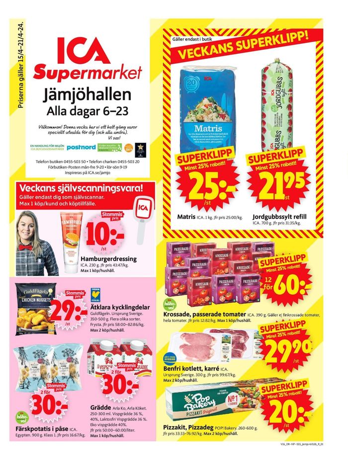 ICA Supermarket-katalog i Jämjö | ICA Supermarket Erbjudanden | 2024-04-15 - 2024-04-21