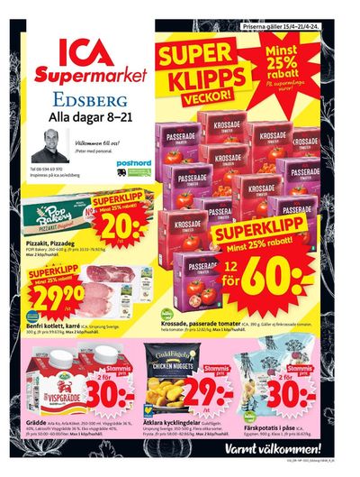 Erbjudanden av Matbutiker i Sollentuna | ICA Supermarket Erbjudanden de ICA Supermarket | 2024-04-15 - 2024-04-21