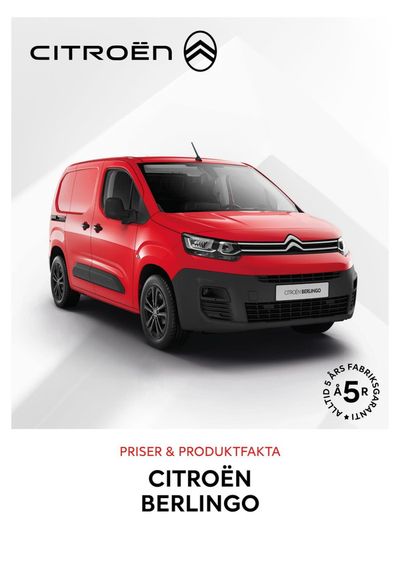 Citroën-katalog i Göteborg | Citroën BERLINGO TRANSPORTBIL | 2024-04-17 - 2025-04-17