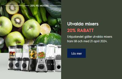 Erbjudanden av Elektronik och Vitvaror i Åkersberga | Utvalda mixers 20% rabatt ! de Electrolux Home | 2024-04-18 - 2024-04-26