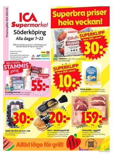 ICA Supermarket-katalog i Söderköping | ICA Supermarket Erbjudanden | 2024-04-19 - 2024-05-03