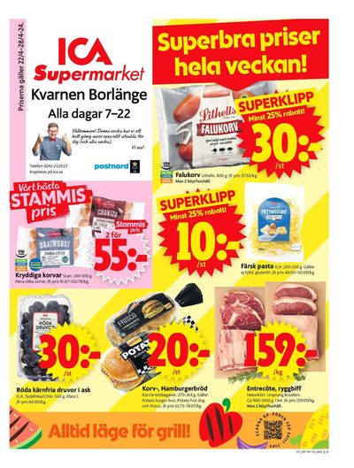 Erbjudanden av Matbutiker i Borlänge | ICA Supermarket Erbjudanden de ICA Supermarket | 2024-04-21 - 2024-05-05