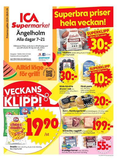 ICA Supermarket-katalog i Ängelholm | ICA Supermarket Erbjudanden | 2024-04-22 - 2024-04-28